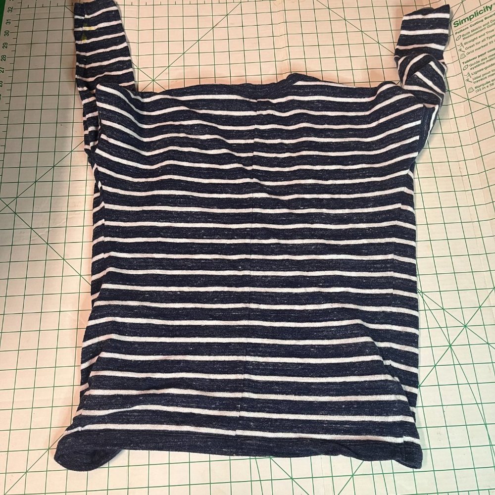 womens old navy cardigan sweater blue white stripes size medium - Picture 3 of 3